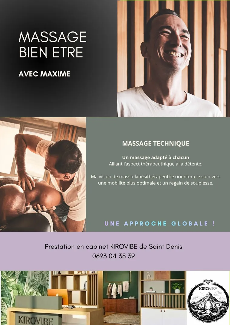 Fiche prestataire de Maxime, Massage