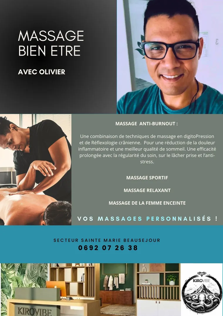 Fiche prestataire de Olivier, Massage